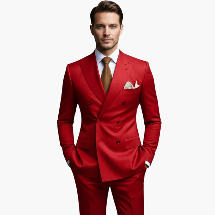 Herren-Anzug zweireihig – Tailliertes Set mit Reverskragen-Blazer & Hose für Hochzeit & Business
