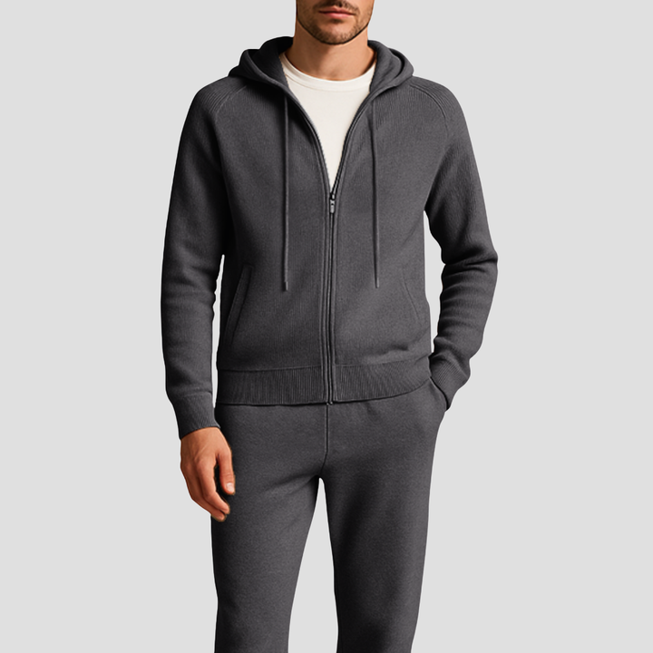 Herre Uld Loungewear Set, Zip Hoodie og Joggers