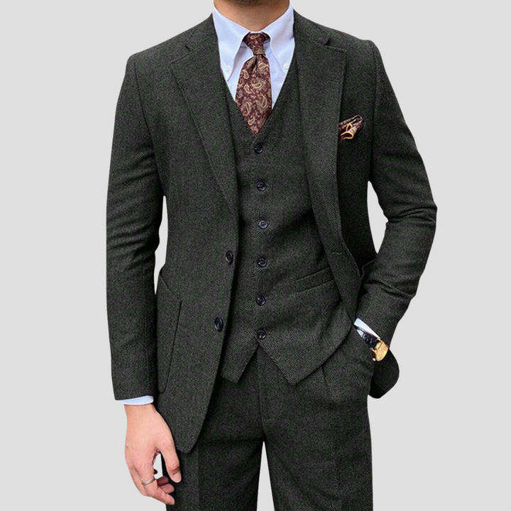 Herre Three-Piece Smal pasform Jakkesæt med Matching Vest
