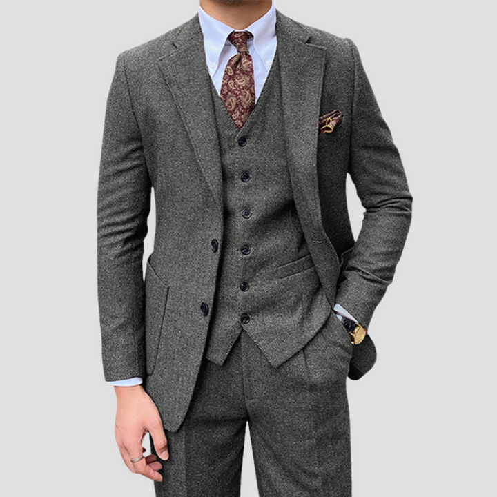 Herre Three-Piece Smal pasform Jakkesæt med Matching Vest