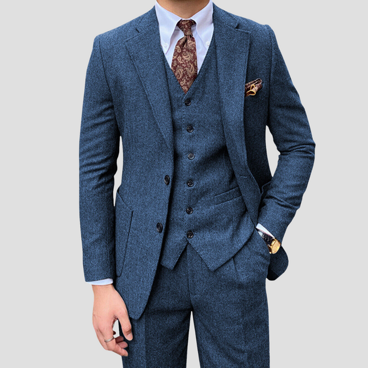 Herre Three-Piece Smal pasform Jakkesæt med Matching Vest