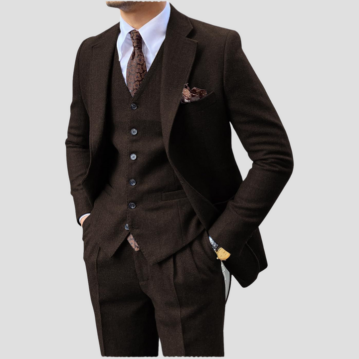Herre Three-Piece Smal pasform Jakkesæt med Matching Vest