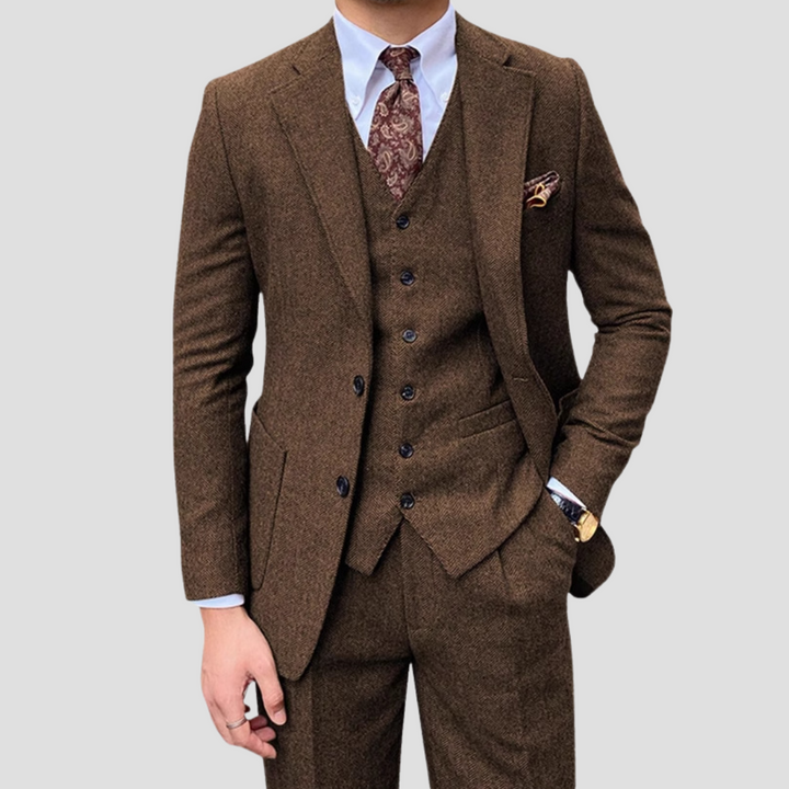 Herre Three-Piece Smal pasform Jakkesæt med Matching Vest