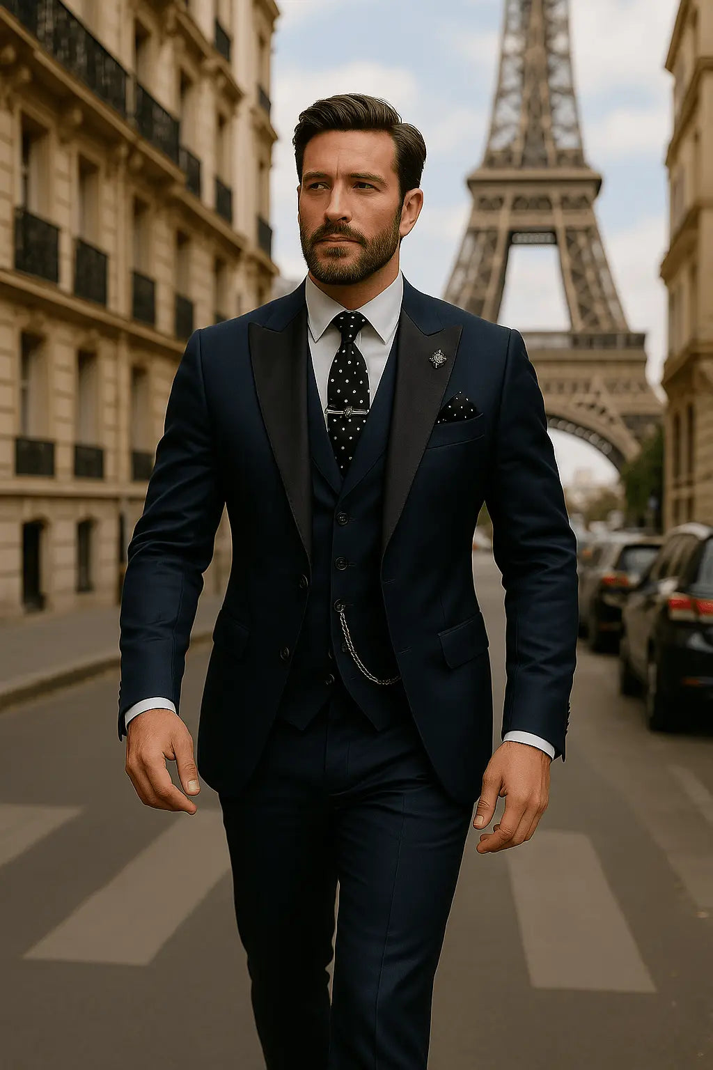 Herren-Anzug dreiteilig – Slim-Fit-Set mit Blazer, Weste & Hose für Hochzeit & Business