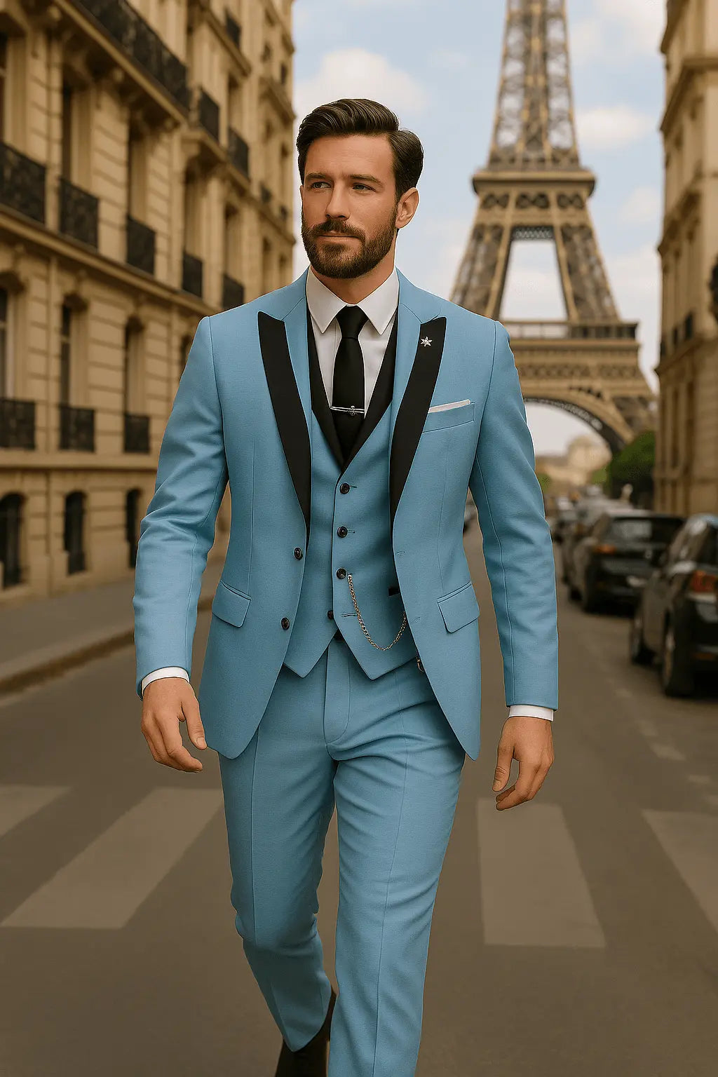Herren-Anzug dreiteilig – Slim-Fit-Set mit Blazer, Weste & Hose für Hochzeit & Business