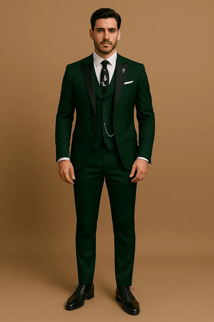 Herren-Anzug dreiteilig – Slim-Fit-Set mit Blazer, Weste & Hose für Hochzeit & Business
