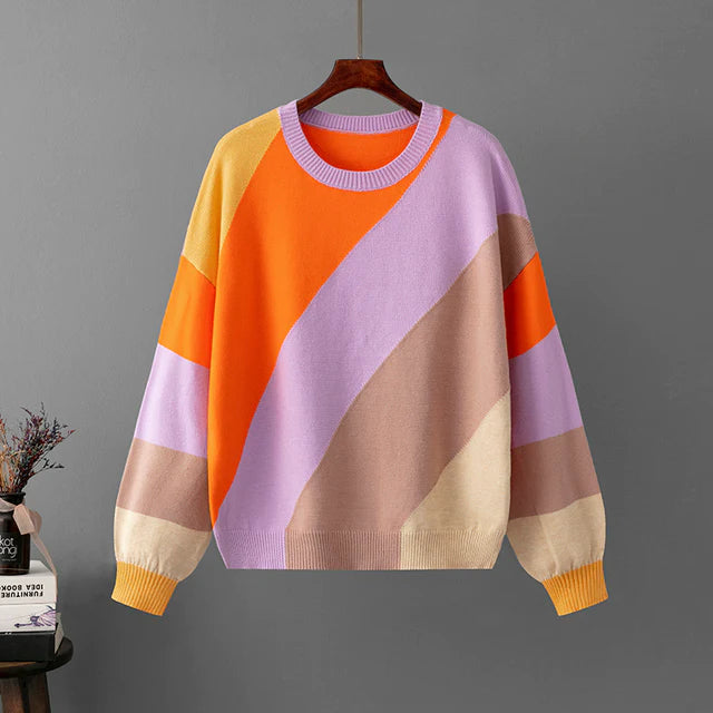 Clifford | Unisex Striped Colorblock Sweater