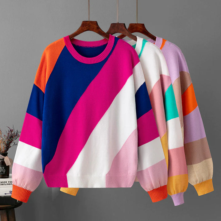 Clifford | Unisex Striped Colorblock Sweater