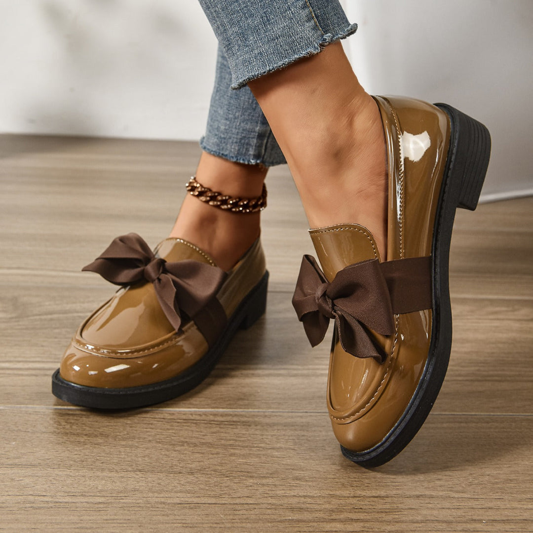 Dieuwke Patent Bow Loafers with Low Block Heel - image 4