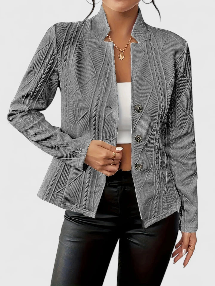Mythili | Women's Cable Knit Lapel Blazer