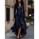 Blanchefleur | Women's Wrap V-Neck Long Sleeve Maxi Dress