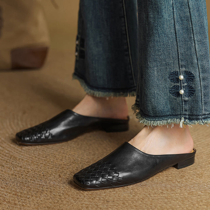 Rosalyn | Women's Woven Leather Mules