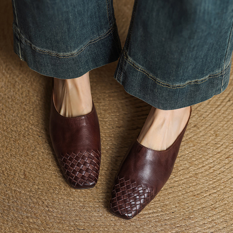 Rosalyn | Women's Woven Leather Mules