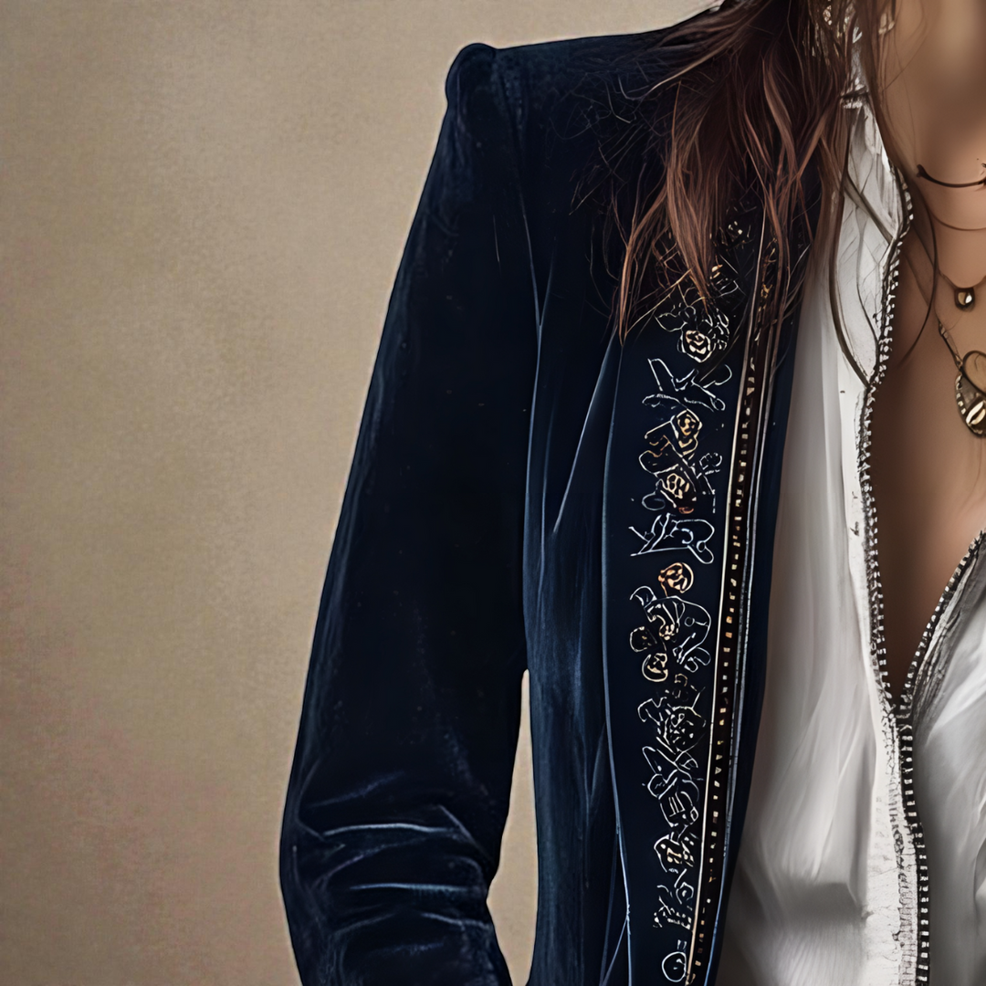 Auberta | Women's Embroidered Velvet Blazer