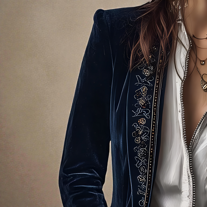 Auberta | Women's Embroidered Velvet Blazer