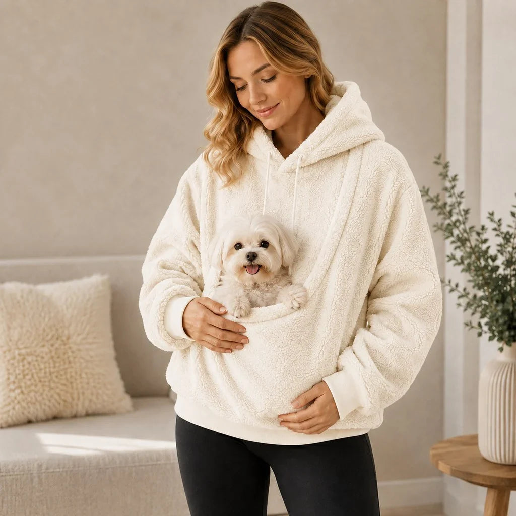Pellegrina | Women's Oversized Sherpa Pet Carrier Hoodie