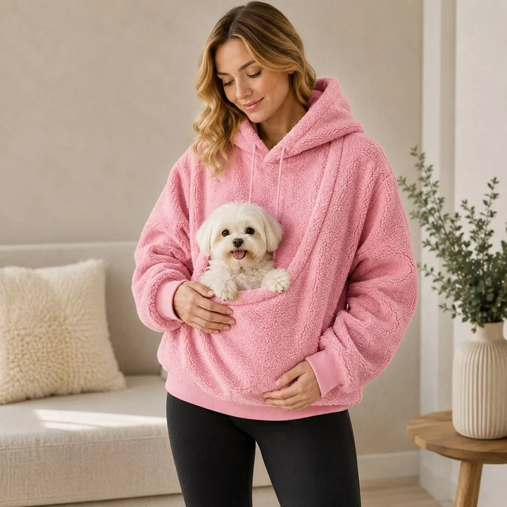 Pellegrina | Women's Oversized Sherpa Pet Carrier Hoodie