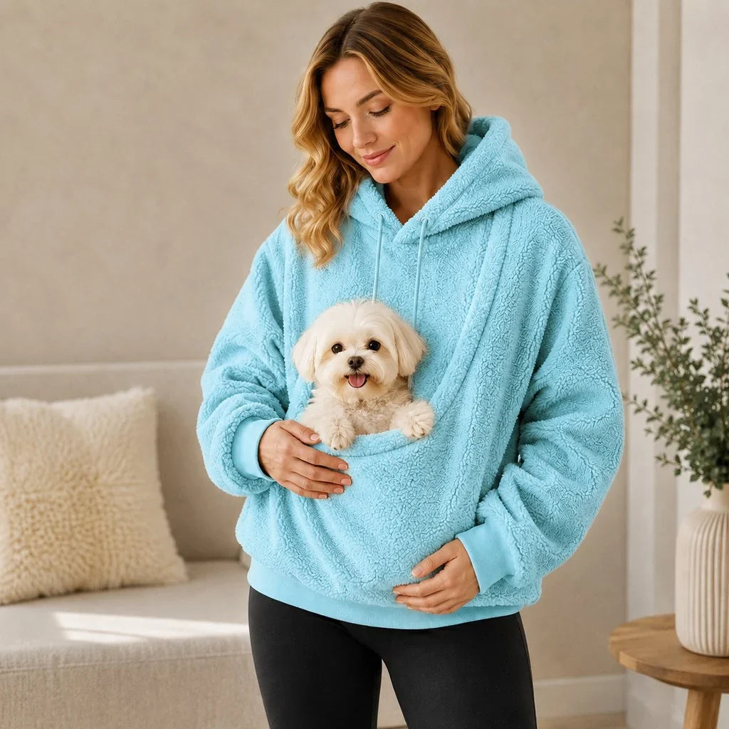 Pellegrina | Women's Oversized Sherpa Pet Carrier Hoodie