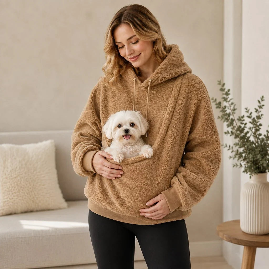 Pellegrina | Women's Oversized Sherpa Pet Carrier Hoodie