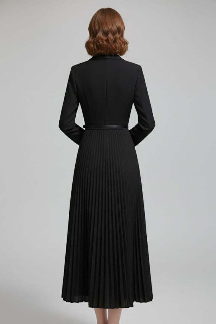 Blazerkleid für Damen mit Gürtel – Tailliertes Wickel-Jackenkleid für Büro & Events