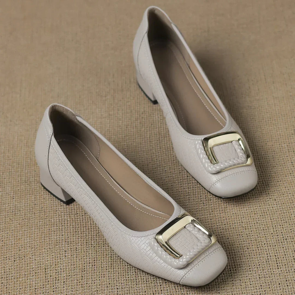 Novalisse | Women's Comfort Block Heel Court Shoes image 2