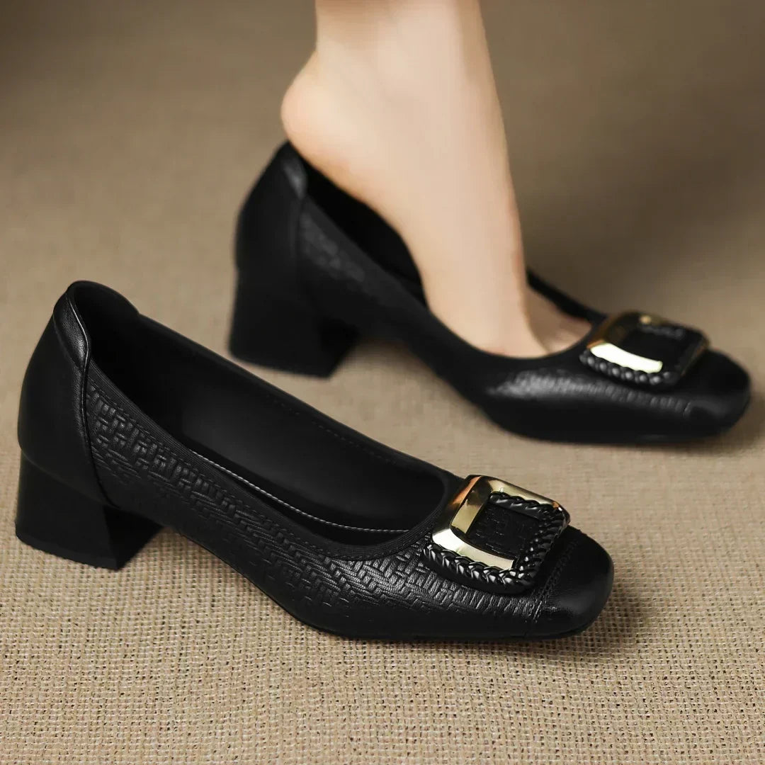 Novalisse | Women's Comfort Block Heel Court Shoes image 6