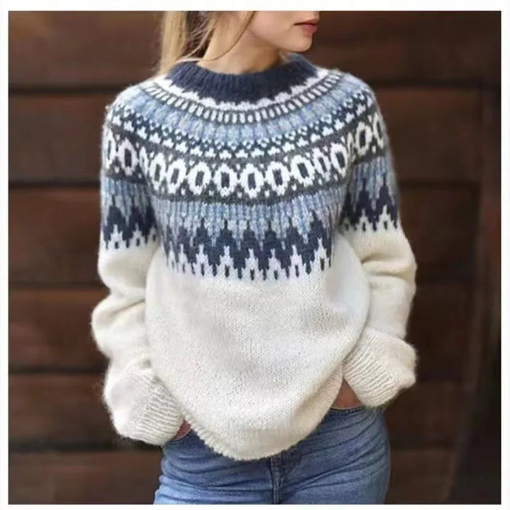 Bronwyn | Women's Jumper for Everyday Wear in White and Baby Blue