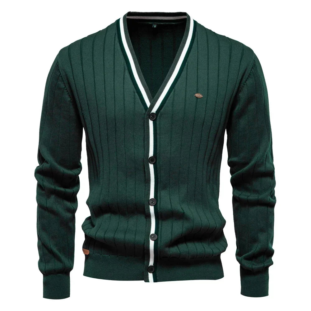 Sylvie | Women's V-Neck Button-Front Cardigan for Cold Weather in Green
