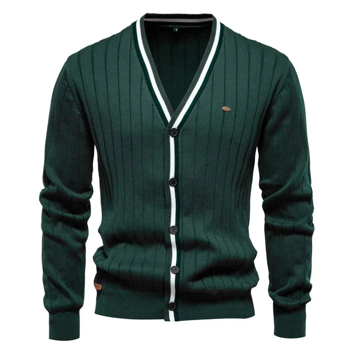 Sylvie | Women's V-Neck Button-Front Cardigan for Cold Weather in Green