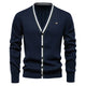 Sylvie | Women's V-Neck Button-Front Cardigan for Cold Weather in Navy Blue