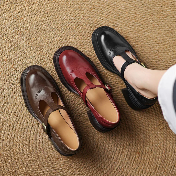 Floriane Chunky Block-Heel Mary Jane Pumps with T-Strap - image 5