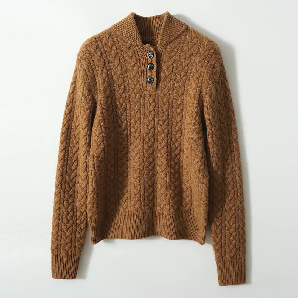 Nathalia | Women's Button-Up Cable Knit Sweater