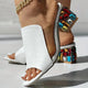 Melai Crystal Block Heel Sandals
