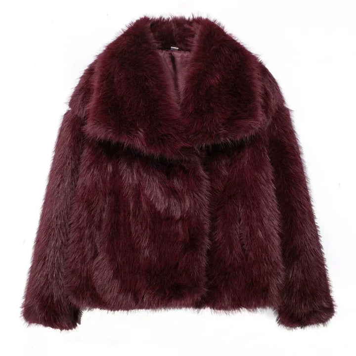 Lenora | Women's Faux-Fur Trim Hooded Coat for Cold Weather in Red