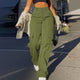 Amberly | Women's Cropped Oversized Trousers for Layering in Green