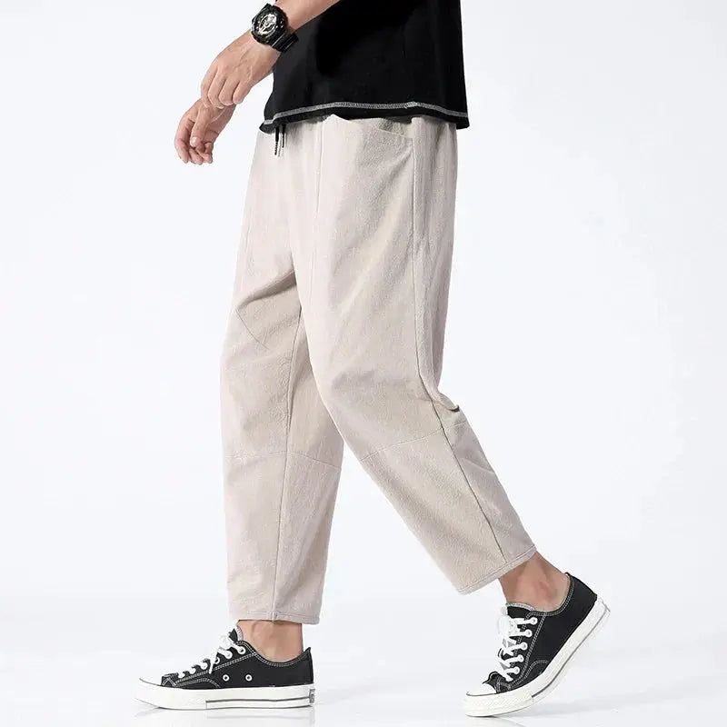 Herren-Hose Kyoto – Verkürzte, schmal zulaufende leichte Freizeithose