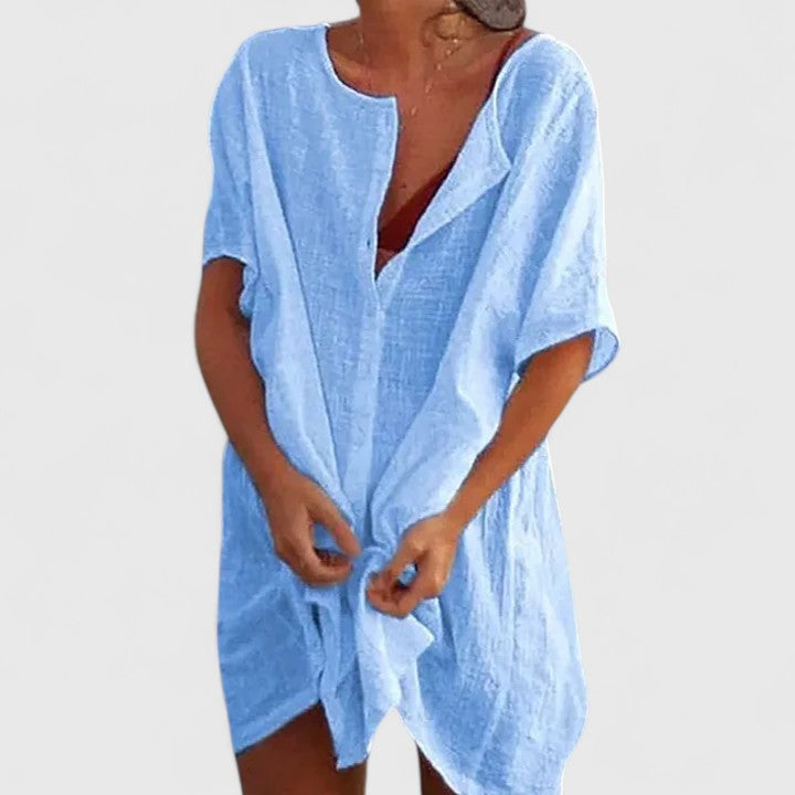 Women's Tunic Relaxed-Fit Midi Dress for the Beach — view 3