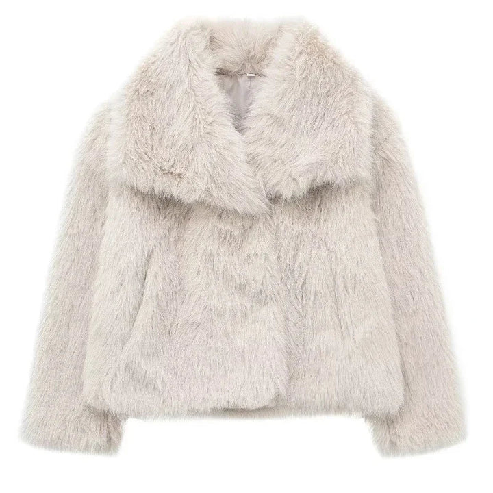 Lenora | Women's Faux-Fur Trim Hooded Coat for Cold Weather in Beige