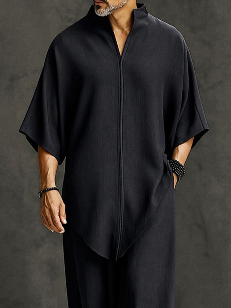 Leopold | Men's Relaxed Asymmetric Hem Two-Piece Set, image 4