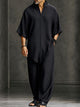 Leopold | Men's Relaxed Asymmetric Hem Two-Piece Set in Black