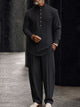 Rupert | Men's Mandarin Collar Two-Piece Set for Everyday Wear in Black