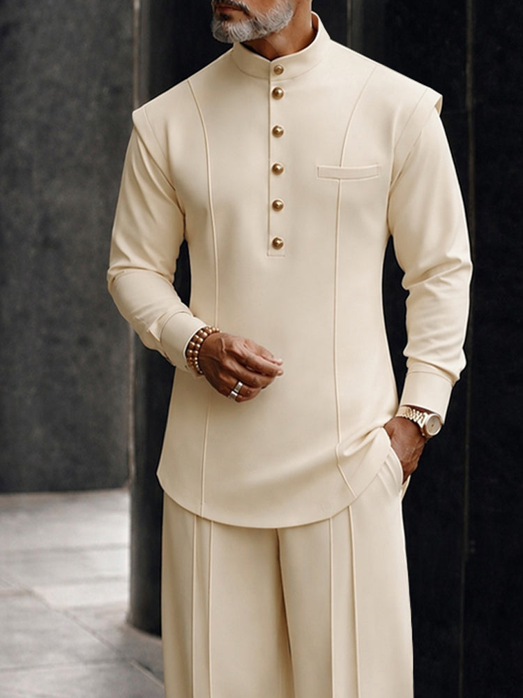 Rupert | Men's Mandarin Collar Two-Piece Set for Everyday Wear, image 5