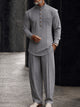Rupert | Men's Mandarin Collar Two-Piece Set for Everyday Wear in Gray