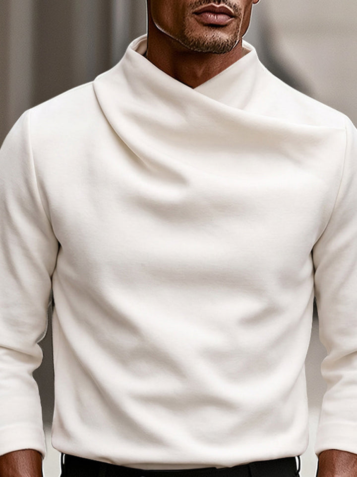 Thaddeus | Men's Stretch Crossover Mock Neck Top for Fall and Winter, image 5