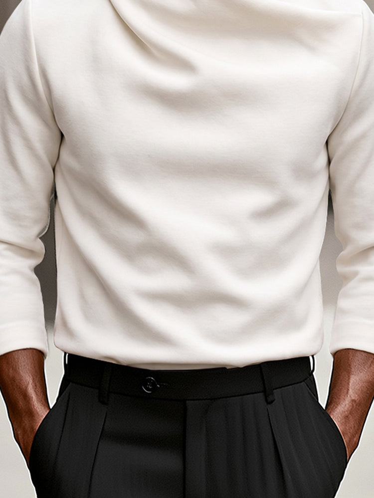 Thaddeus | Men's Stretch Crossover Mock Neck Top for Fall and Winter, image 6