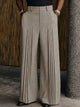 Montague | Men's Pleated Wide-Leg Trousers for Smart Occasions in Light Gray