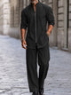 Sinclair | Men's Zip-Up Jacket and Trousers Set for Fall in Black