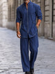 Sinclair | Men's Zip-Up Jacket and Trousers Set for Fall in Blue