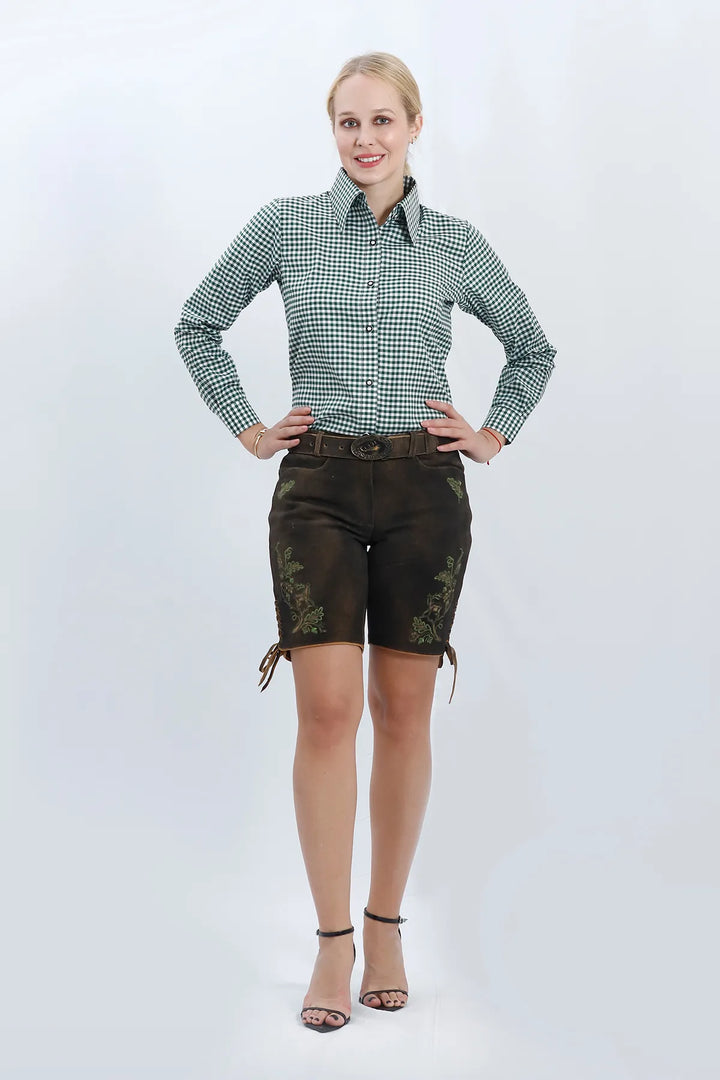 Mechthild | Women's Checked Oktoberfest Shirt with Long Sleeves - view 3
