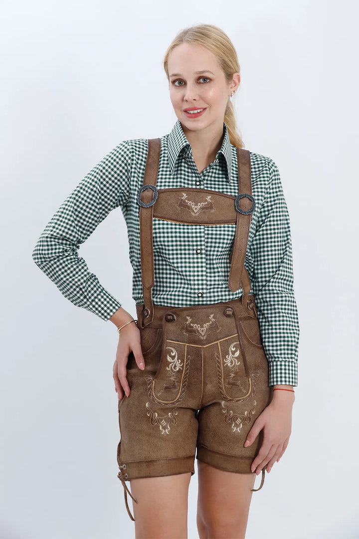 Mechthild | Women's Checked Oktoberfest Shirt with Long Sleeves - view 4